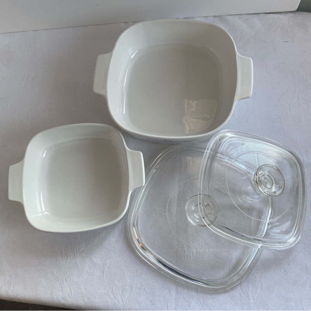 Corningware Blue Cornflower 2 Casserole Dishes & Lids 4 cup & 8 cup - Picture 6 of 10